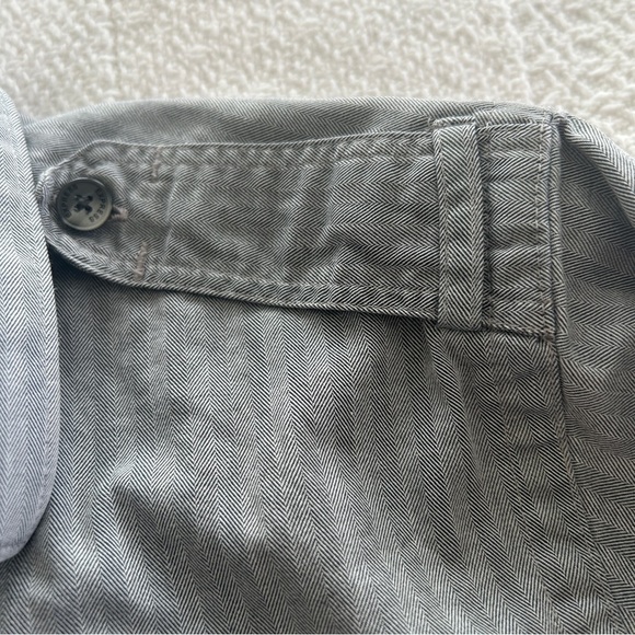 Express Men's Casual Button Down Shirt Gray Roll Tab Sleeve size Small 14 14.5 - Picture 9 of 16